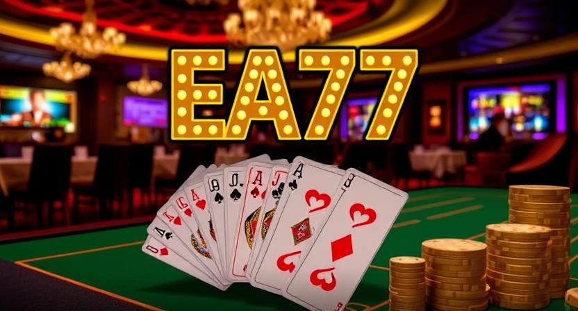 Immersive lounge-style interface of EA77 casino